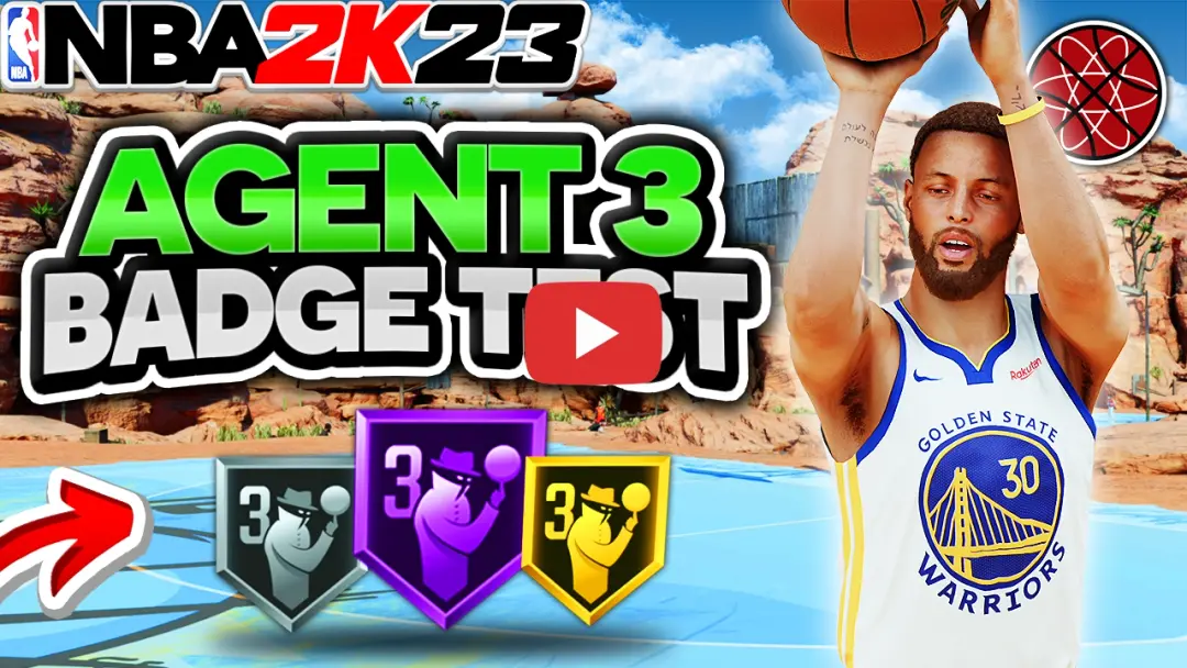 Thumbnail for Agent 3 - 2k23 badge test on the NBA2KLab YouTube Channel