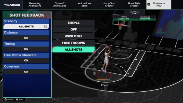 NBA 2K25 Shot Feedback Visibility All Shots