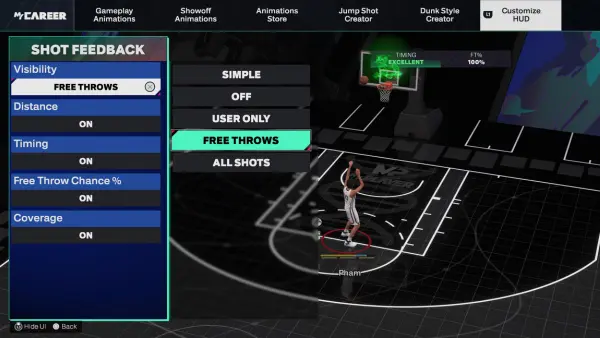 NBA 2k26 Shot Feedback Visibility Free Throws